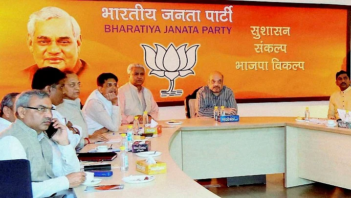 BJP National President Amit Shah at a review meeting for the party’s National Executive Meet to be held in Kozhikode, in New Delhi, 20 September, 2016. (Photo: PTI)