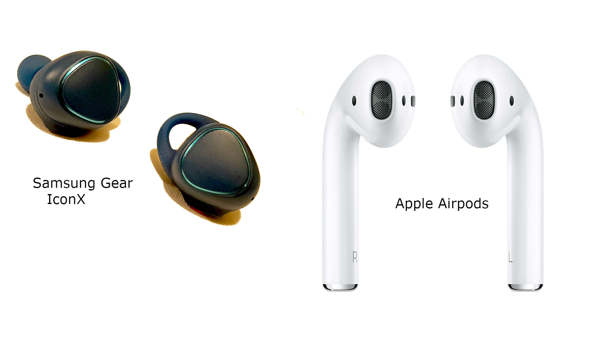 

Samsung Gear X (left) and Apple Airpods (right) (Photo: <b>The Quint</b>)