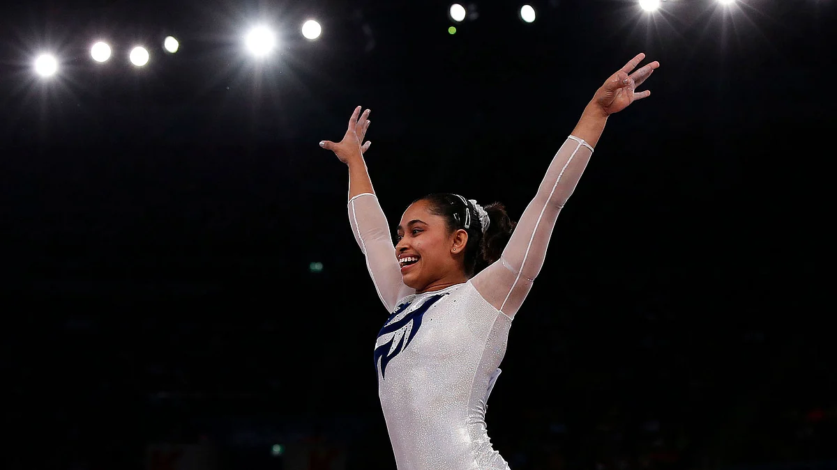 Simone Biles, the American who won the gold medal in the Women’s vault at Rio has said that ‘Produnova Vault’ should be renamed as the ‘Karmakar Vault’. (Photo: Reuters)