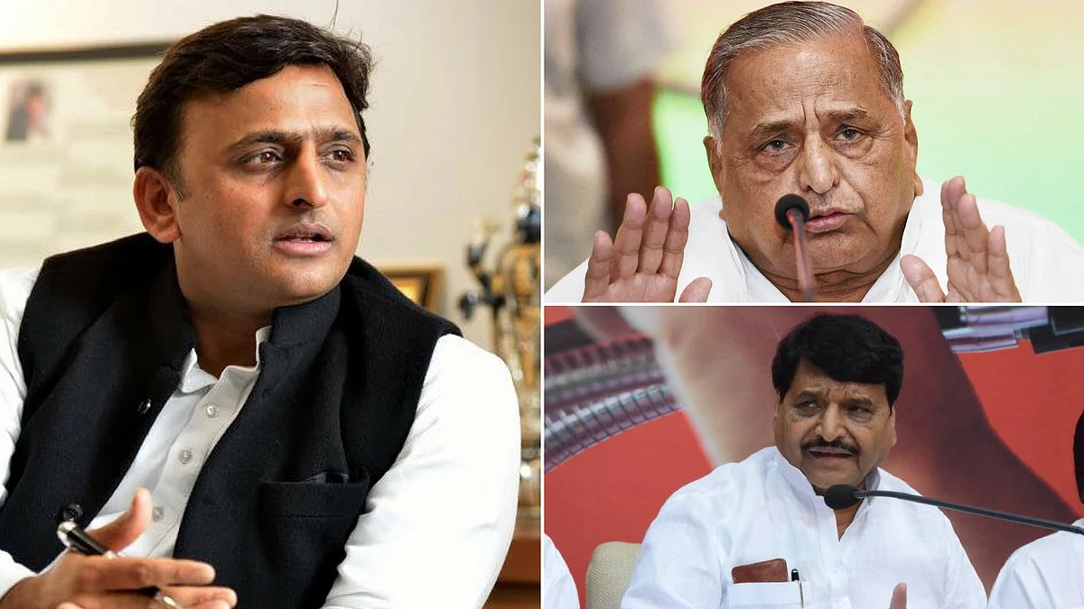 Uttar Pradesh Chief Minister Akhilesh Yadav stripped his uncle Shivpal of key ministries on Tuesday. (Photo: <b>The Quint</b>)