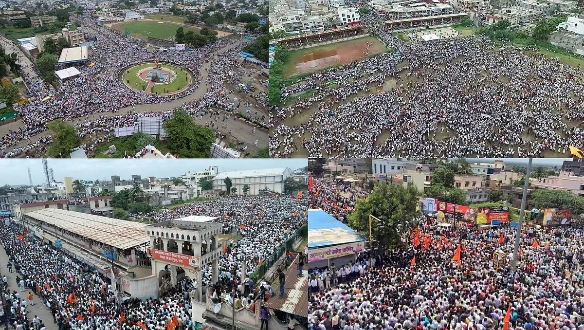Lakhs gathered at the silent protest rallies in Beed, Osmanabad, Jalgaon and Aurangabad. (Images from Twitter)