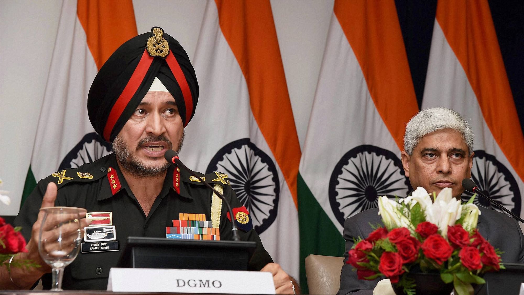 DGMO Lt Gen Ranbir Singh during a joint press briefing of Defence Ministry and External Affairs Ministry on Thursday, 29 September 2016. (Photo: PTI)