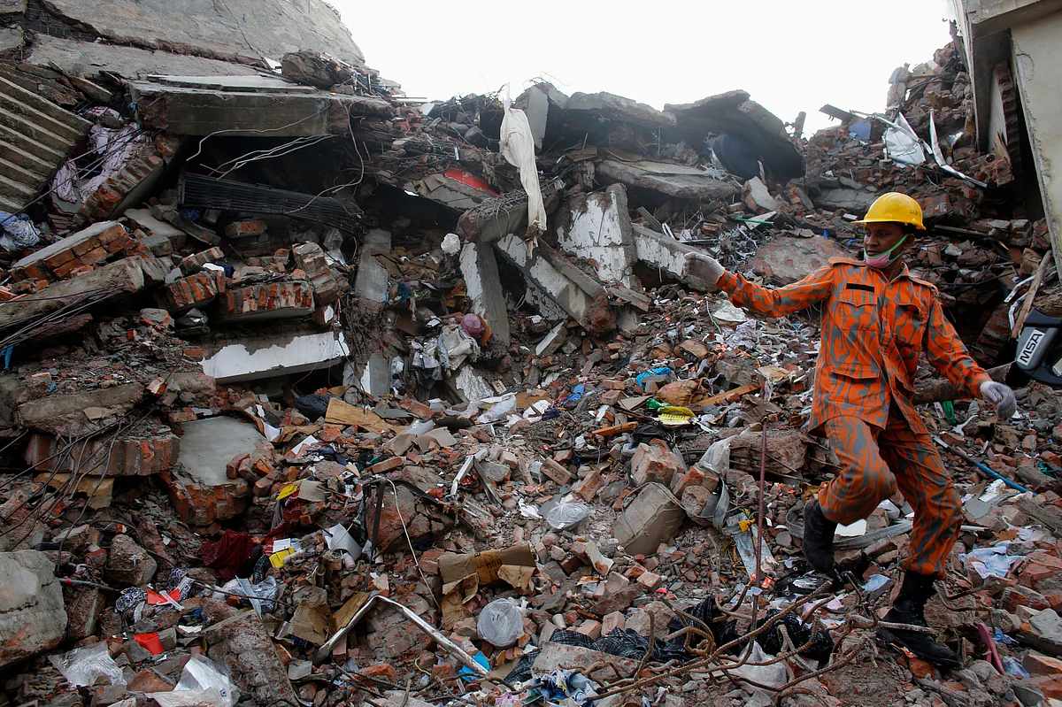 Remains of the after a fire wrecked the factory. (Photo Courtesy: Reuters)