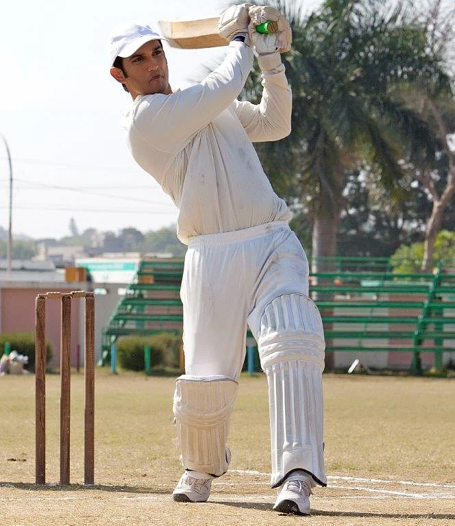 Sushant strikes gold with his bat. (Photo Courtesy: Fox Star Studios)