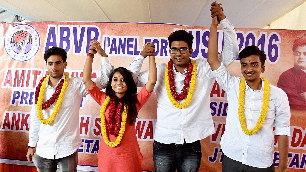 Thousands voted to elect the new office bearers of the Delhi University Students Union. (Photo: PTI)
