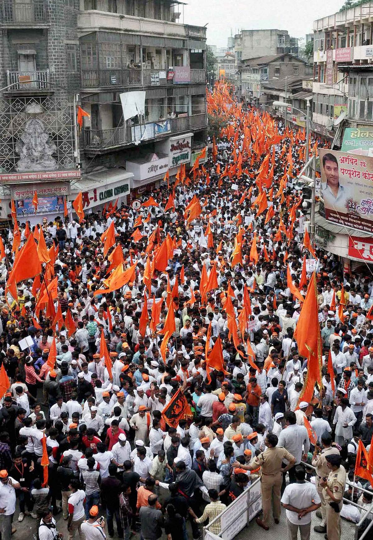 The Maratha community has been carrying out silent, non-violent protests across the state with increasing numbers.