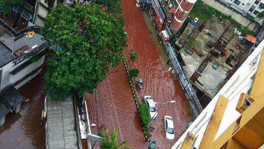 Red rivers flowing through Dhaka. (Photo Courtesy: Twitter/<a href="https://twitter.com/ReesEdward/status/775589426449620992">Edward Rees</a>)
