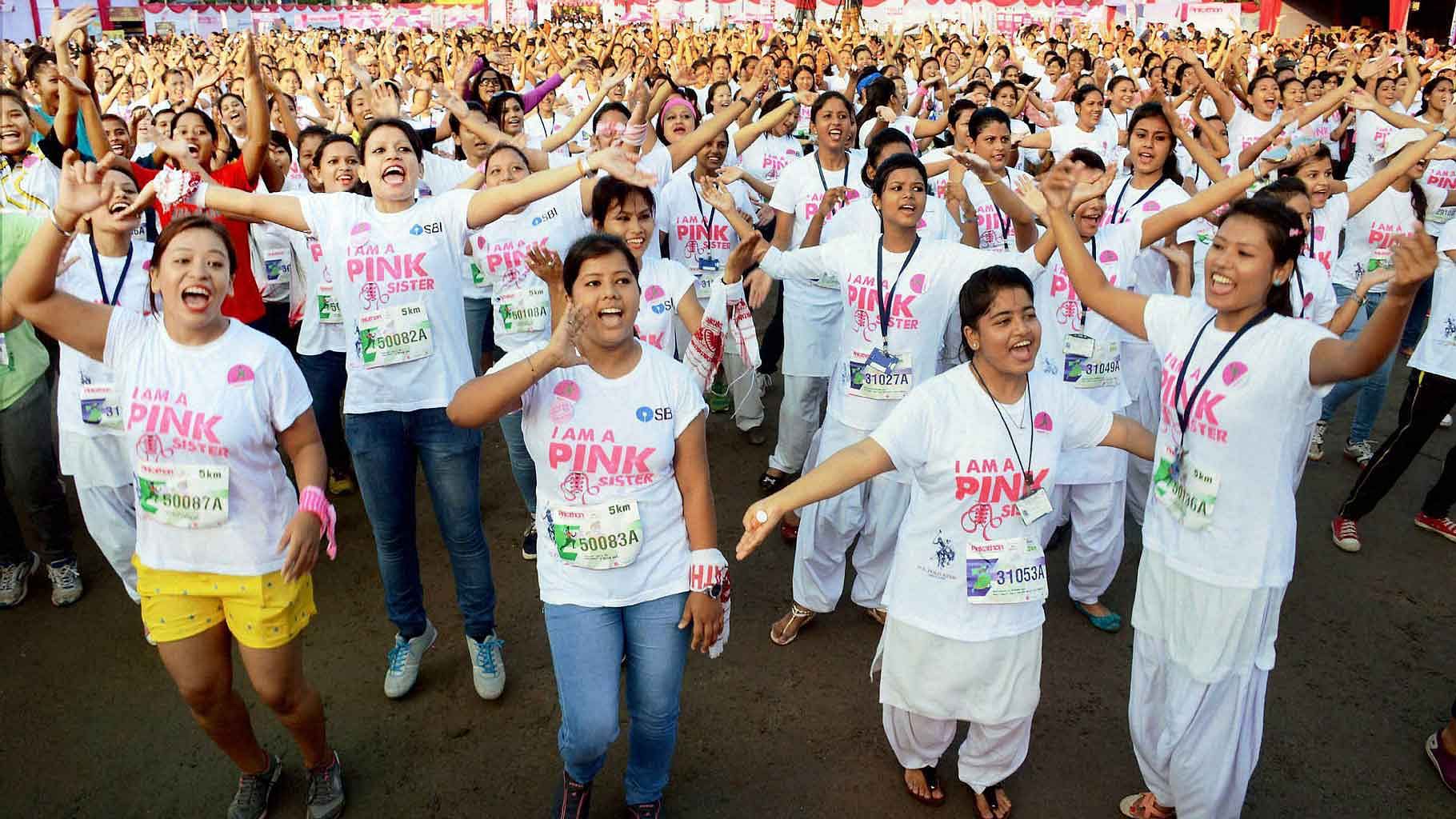 The Pinkathon is an all woman marathon that aims at creating awareness among women regarding their health.&nbsp;(Photo: PTI)