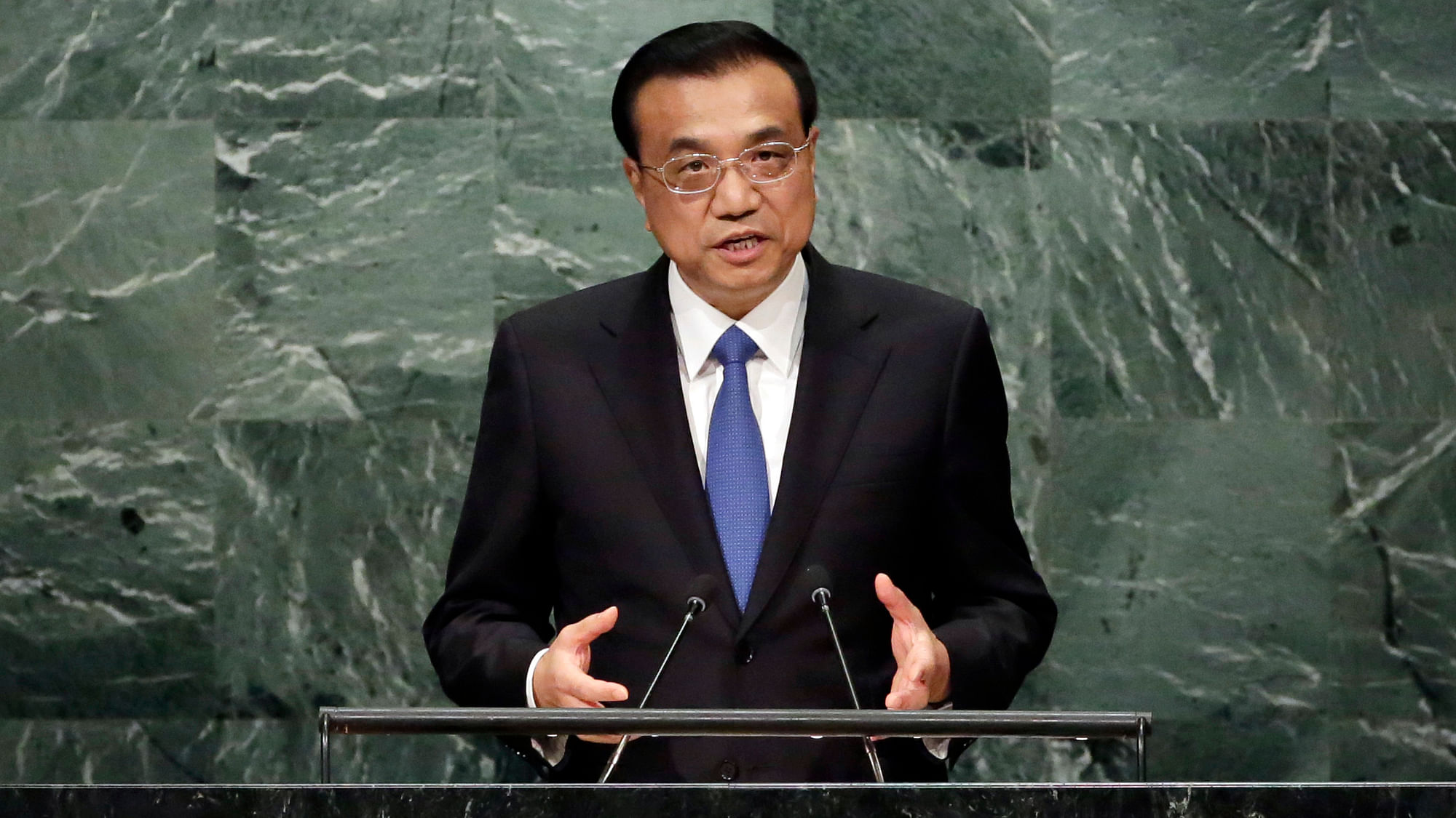 China’s Premier Li Keqiang addresses the 71st session of the United Nations General Assembly, at UN headquarters, Wednesday, 21 September 2016. (Photo: AP)