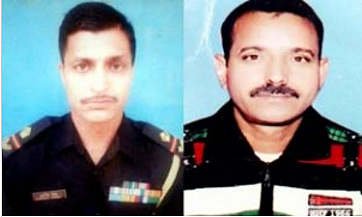 Havildar Ravi Paul (L) and Naib Subedar Karnail Singh (R) had a lot in common: Both belonged to Jammu and were part of the 10 Dogra Regiment. They’re survived by sons and both their wives are called Geeta. 