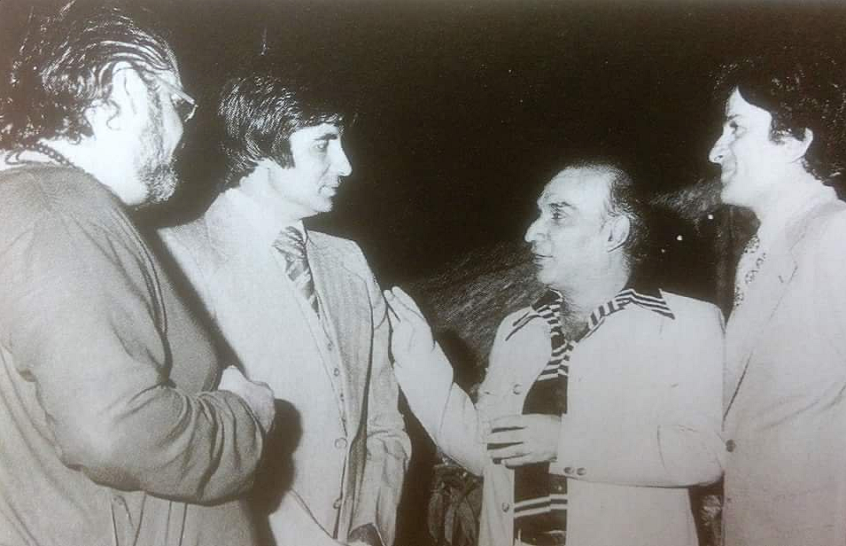 Yash Chopra with Amitabh Bachchan, Shashi Kapoor and Shammi Kapoor. (Photo courtesy: Twitter)