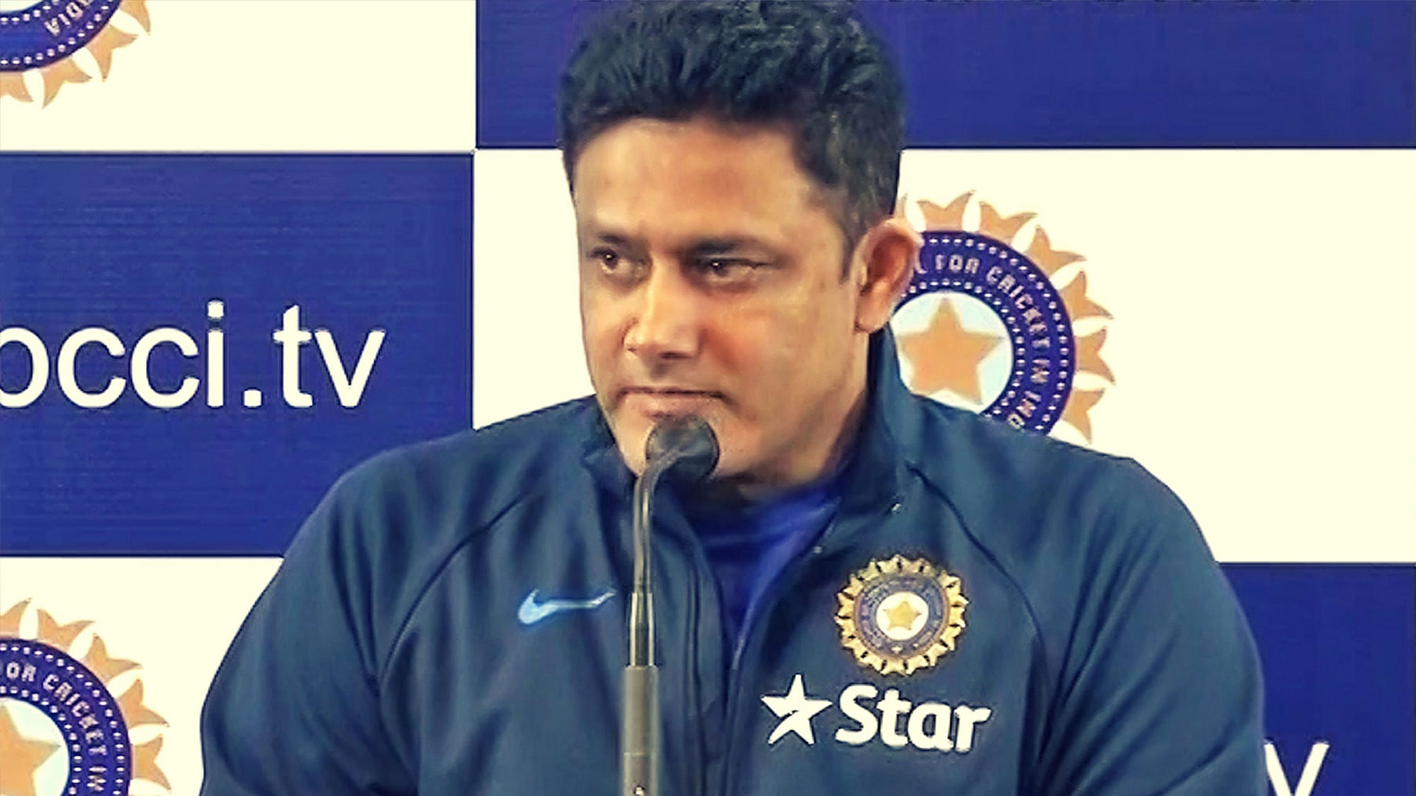 Anil Kumble spoke to the media before the Kanpur Test. (Photo: ANI)