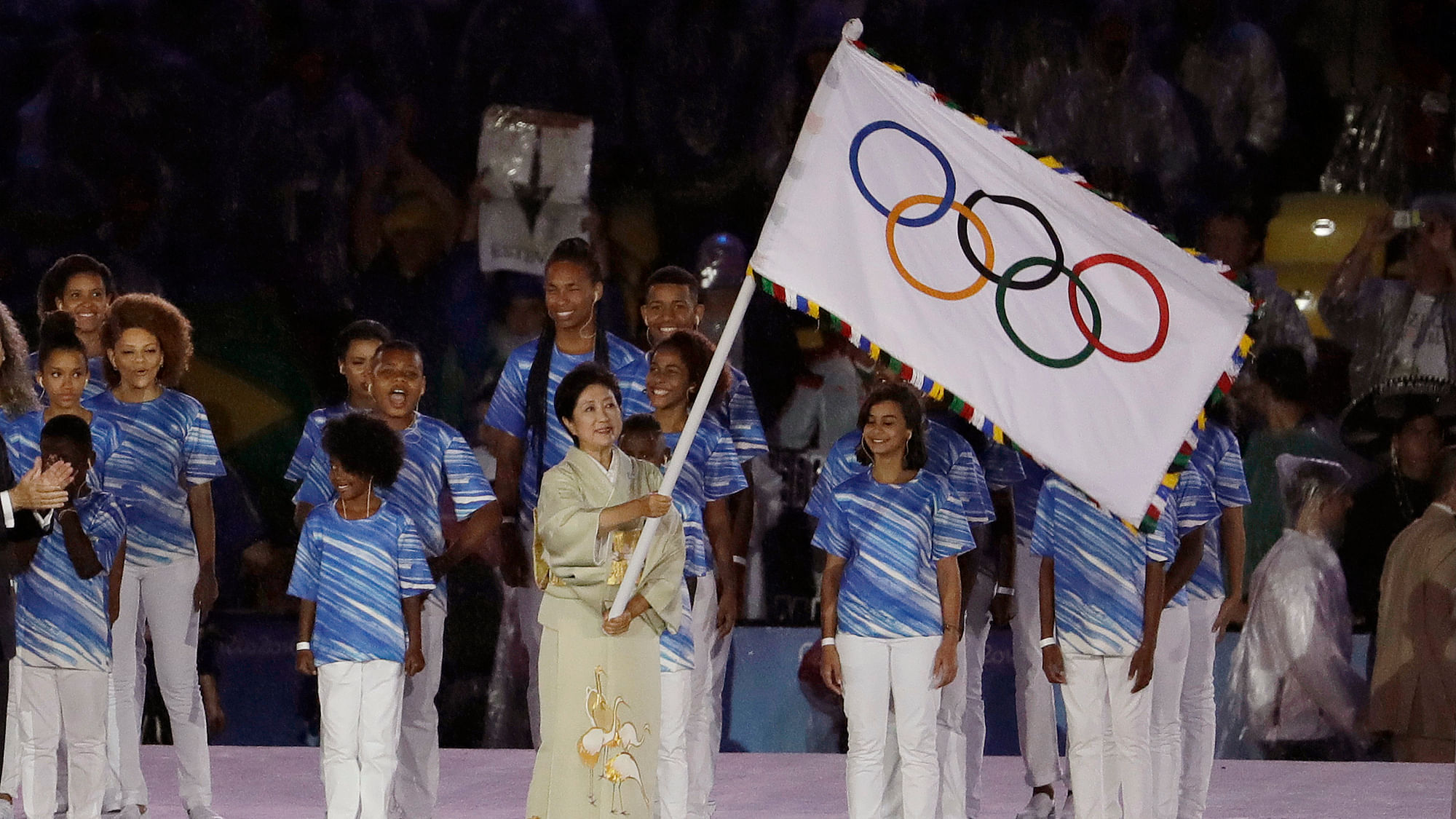 Japanese Governor Yuriko Koike at the closing ceremony of the 2016 Rio Games. (Photo: AP)