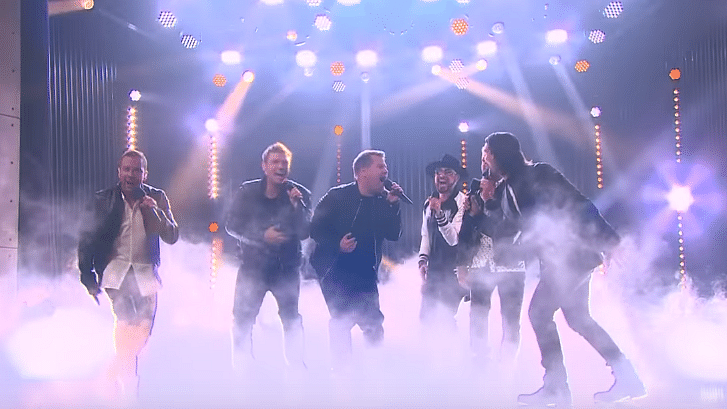 James Corden surprised his audiences by performing with the Backstreet Boys. (Photo Courtesy: YouTube Screengrab)