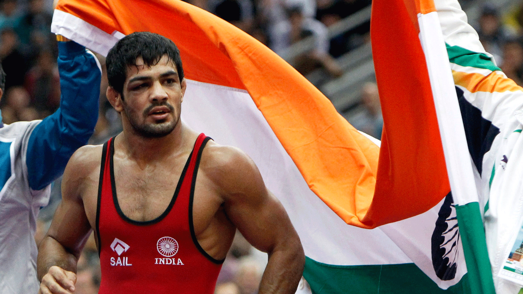 File photo of Sushil Kumar who will try to defend his CWG gold today in Gold Coast.