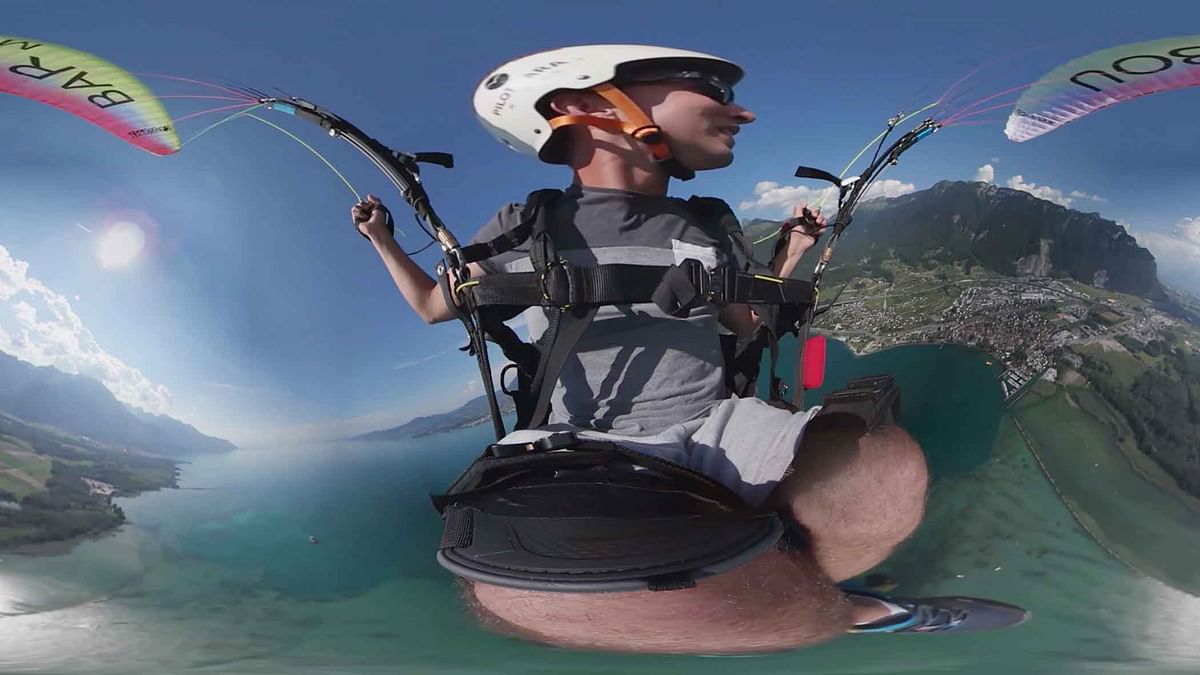 360 Video: Paragliding Practise Session in Swiss Alps