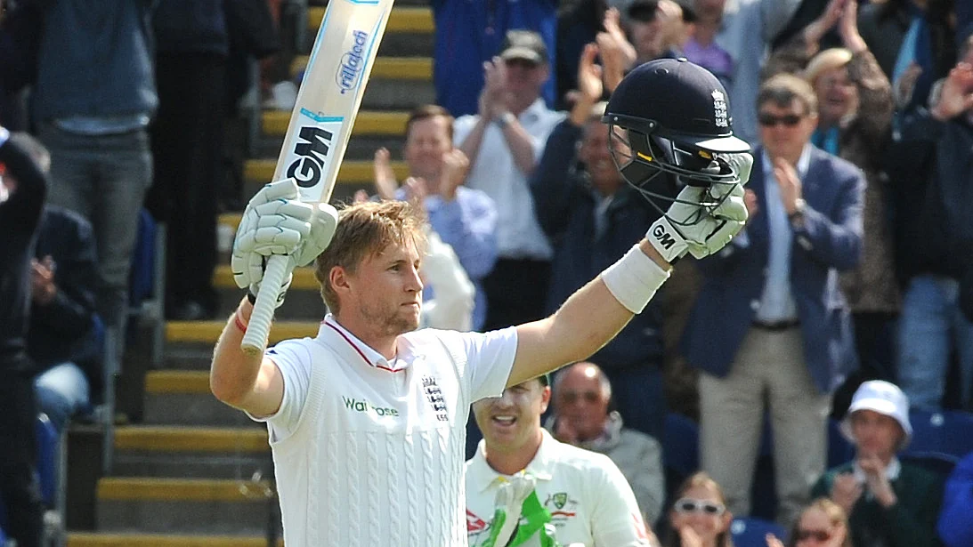 Joe Root celebrates his century on the first day of the first Ashes Test in 2015. (Photo: AP)