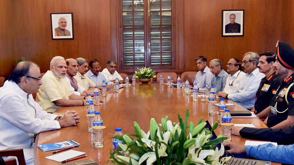 The Prime Minister Narendra Modi chairing the CCS meeting on the situation on LoC, in New Delhi on Thursday. (Photo: PTI) 