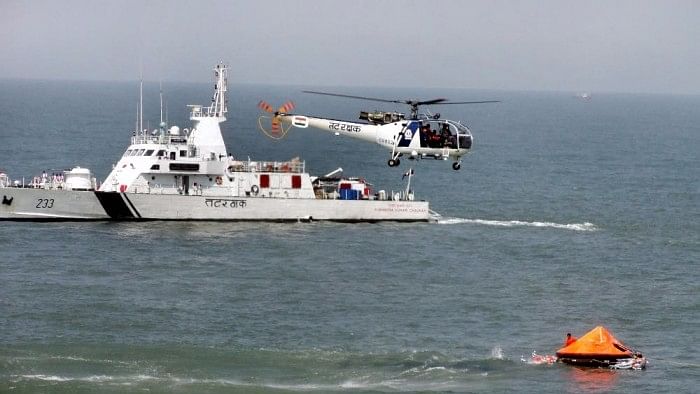 Search and rescue operation was joined by units of Coast Guard, Indian Navy and ONGC. (Photo Courtesy: <a href="http://indiannavy.nic.in/">Indian Navy</a> official site) 