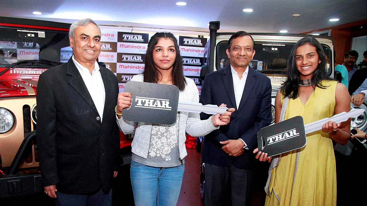India won just two medals in Rio, though PV Sindhu and Sakshi Malik. Seen here being presented with Thars. (Photo: PTI)