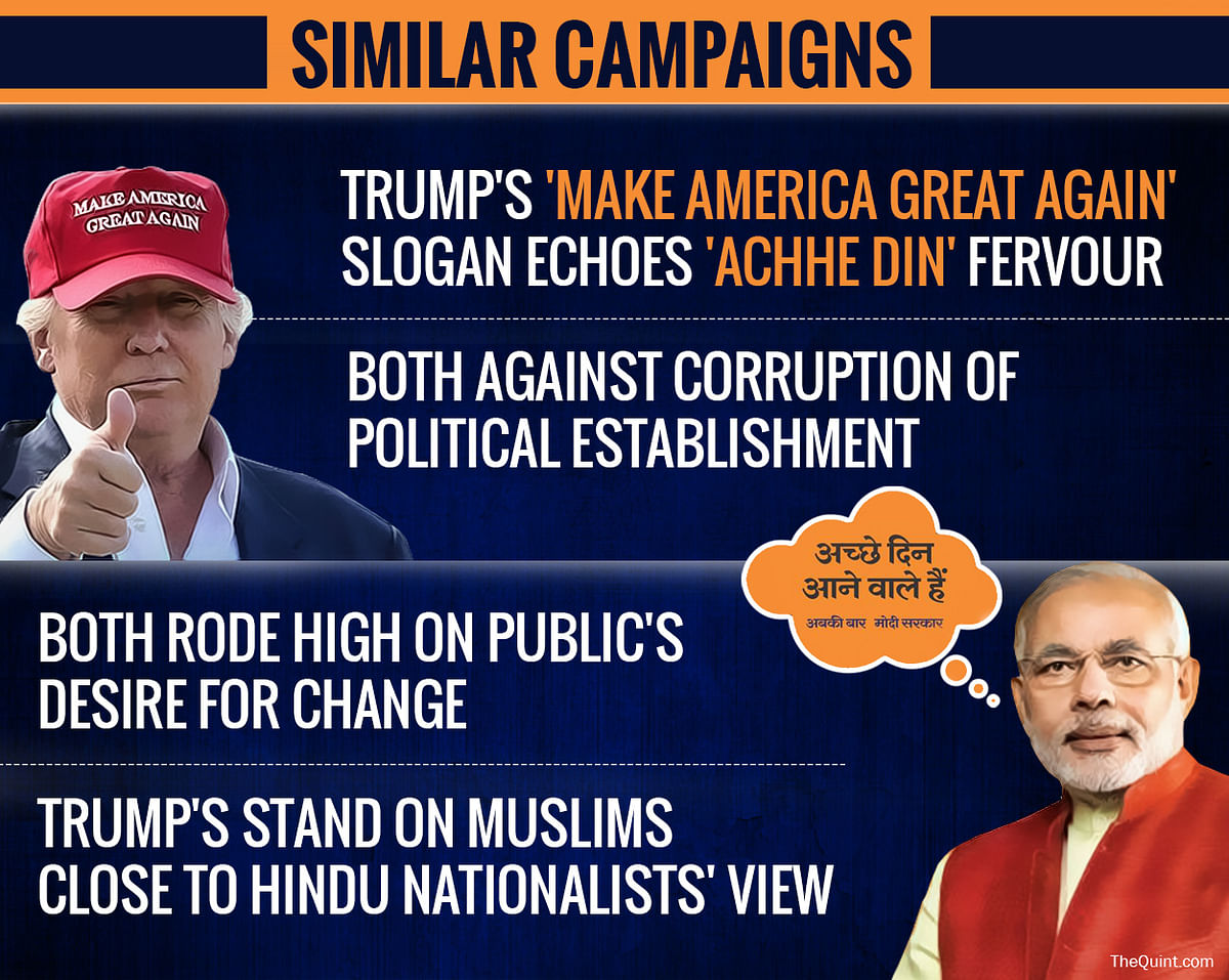 Despite both of them being right-wing politicians, Trump doesn’t mirror Modi’s politics at all, writes Shuma Raha.