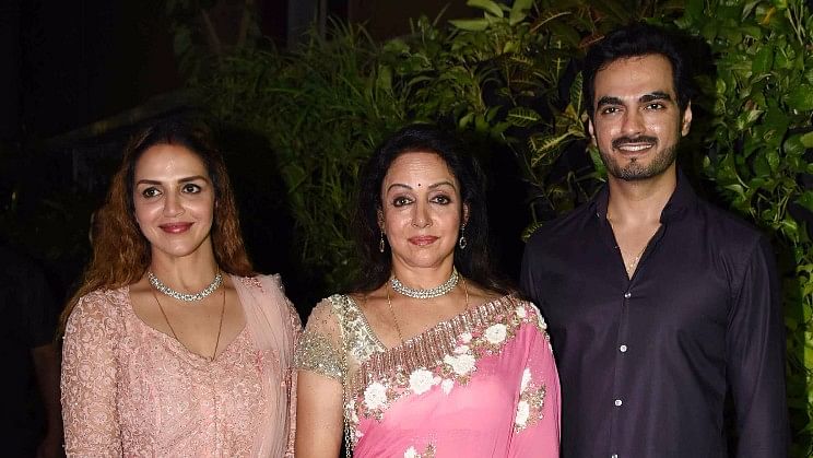 Hema Malini with daughter Esha Deol and son-in-law Bharat Takhtani. (Photo: Yogen Shah)