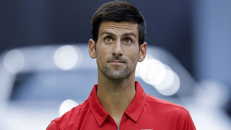 File photo of Novak Djokovic during a match against Bautista Agut at the Shanghai Masters. 