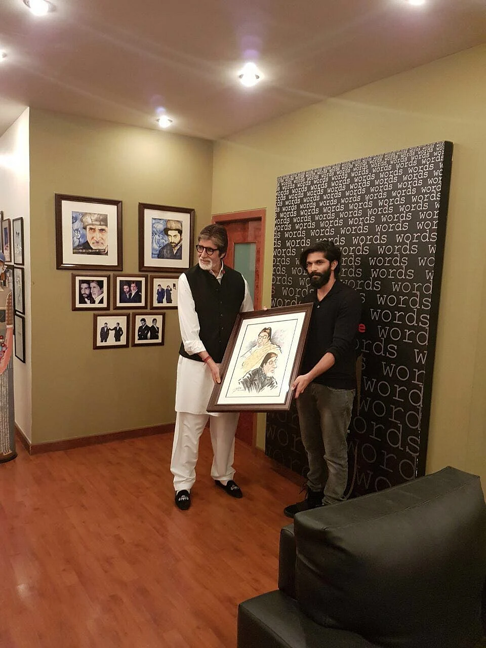 Amit gifts caricatures drawn by his father Raj Thackeray. (Photo courtesy: Ameya Khopkar)