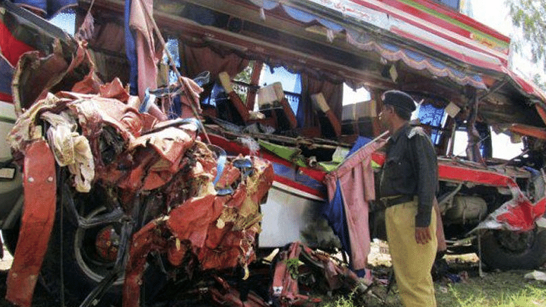Officials said the buses collided around 6 am near Rahim Yar Khan, a Punjab city about 600 kolimetres south of provincial capital Lahore. (Photo Courtesy: Twitter/<a href="https://twitter.com/Pakistan_Views">@<b>Pakistan_Views</b></a>)