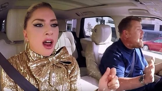 Lady Gaga and James Corden in a carpool. (Photo: <a href="https://www.youtube.com/watch?v=X5Cfi7U4eL4">Youtube </a>screengrab)