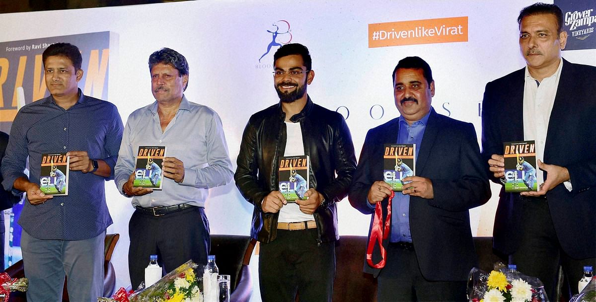 Anil Kumble, Ravi Shastri and Virender Sehwag heaped  praise on Virat at the launch of his biography ‘Driven’.