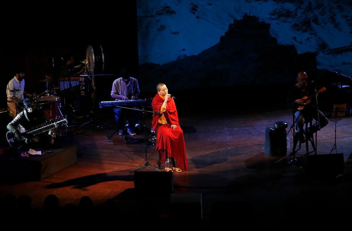 Ani Choying Drolma performs during a concert in Mumbai, India. (Photo: AP)