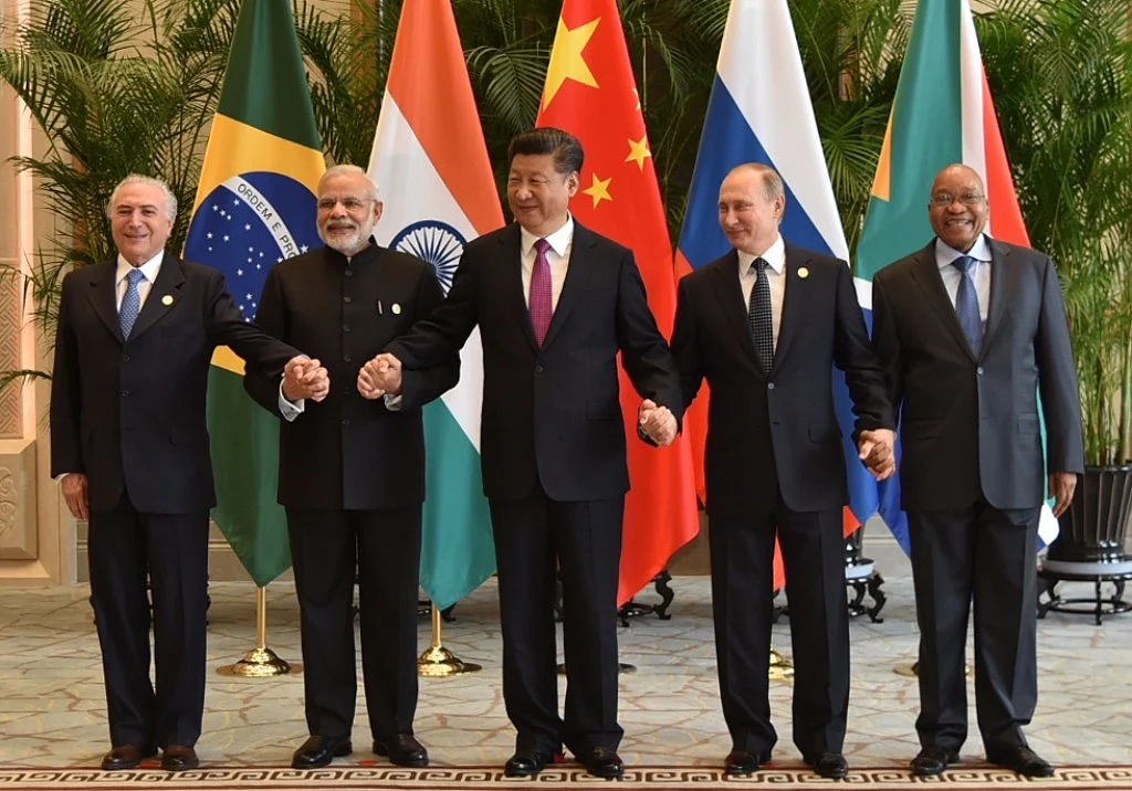 Prime Minister Narendra Modi with the BRICS leaders, during G20 Summit, in Hangzhou, China on 4 September 2016. (Photo: IANS)