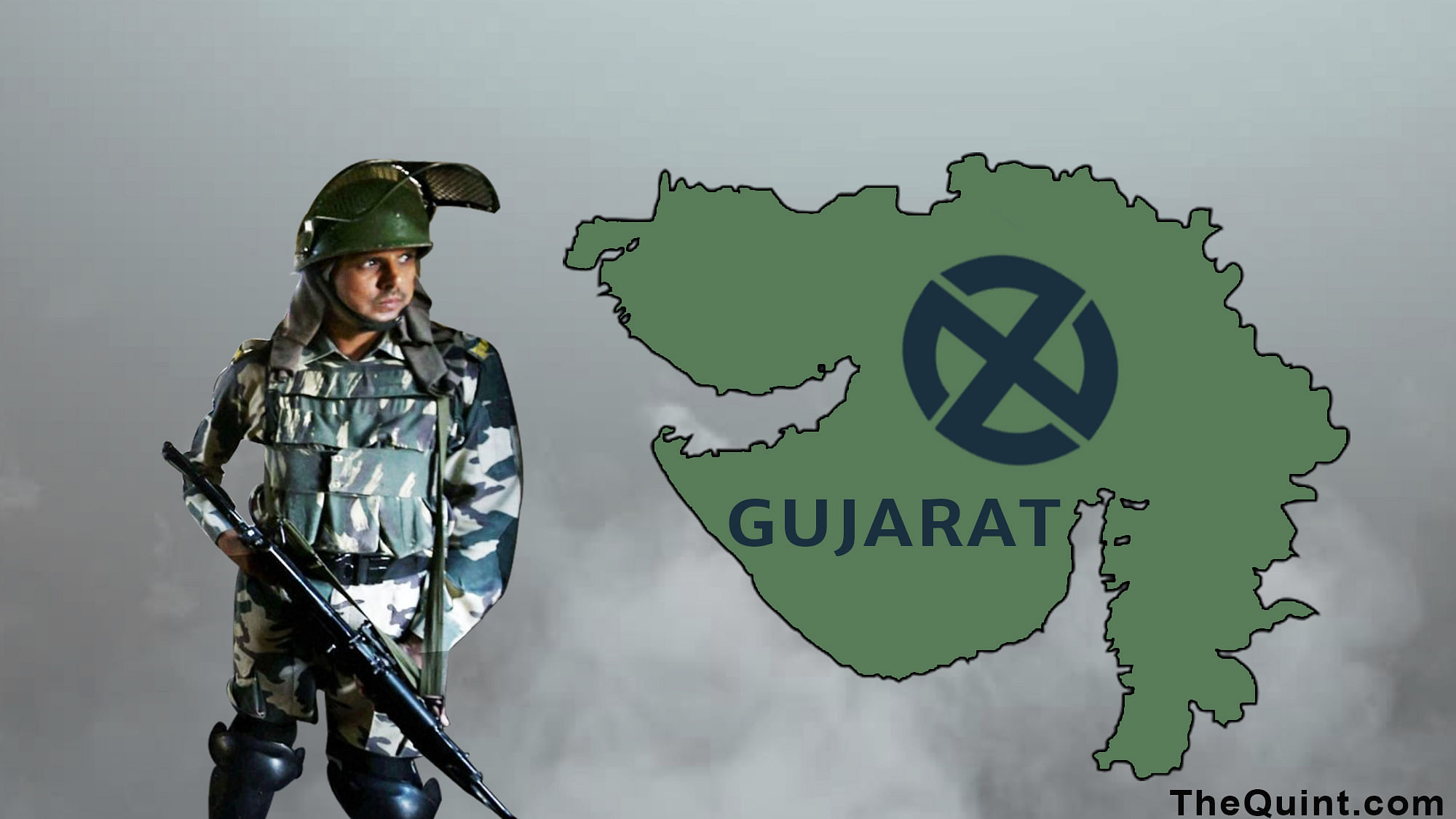 A jittery BJP seeks to preempt its downward slide in Gujarat and  hopes to make a comeback by banking on the recent surgical strikes. (Photo: Rhythm Seth/ <b>The Quint</b>)