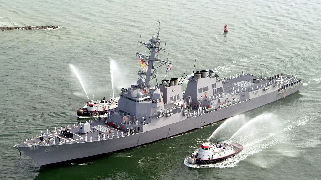 The USS Mason (DDG 87), a guided missile destroyer, arrives at Port Canaveral, Florida, 4 April 2003. (Photo: Reuters)