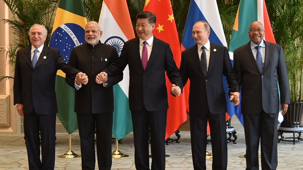File photo of the leaders of the BRICS group. (Photo: PTI)