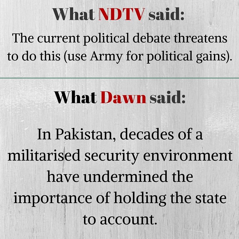How are NDTV and Dawn handling the aftermath of the surgical strikes?