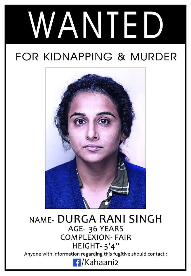 Vidya Balan is a wanted fugitive in the film.