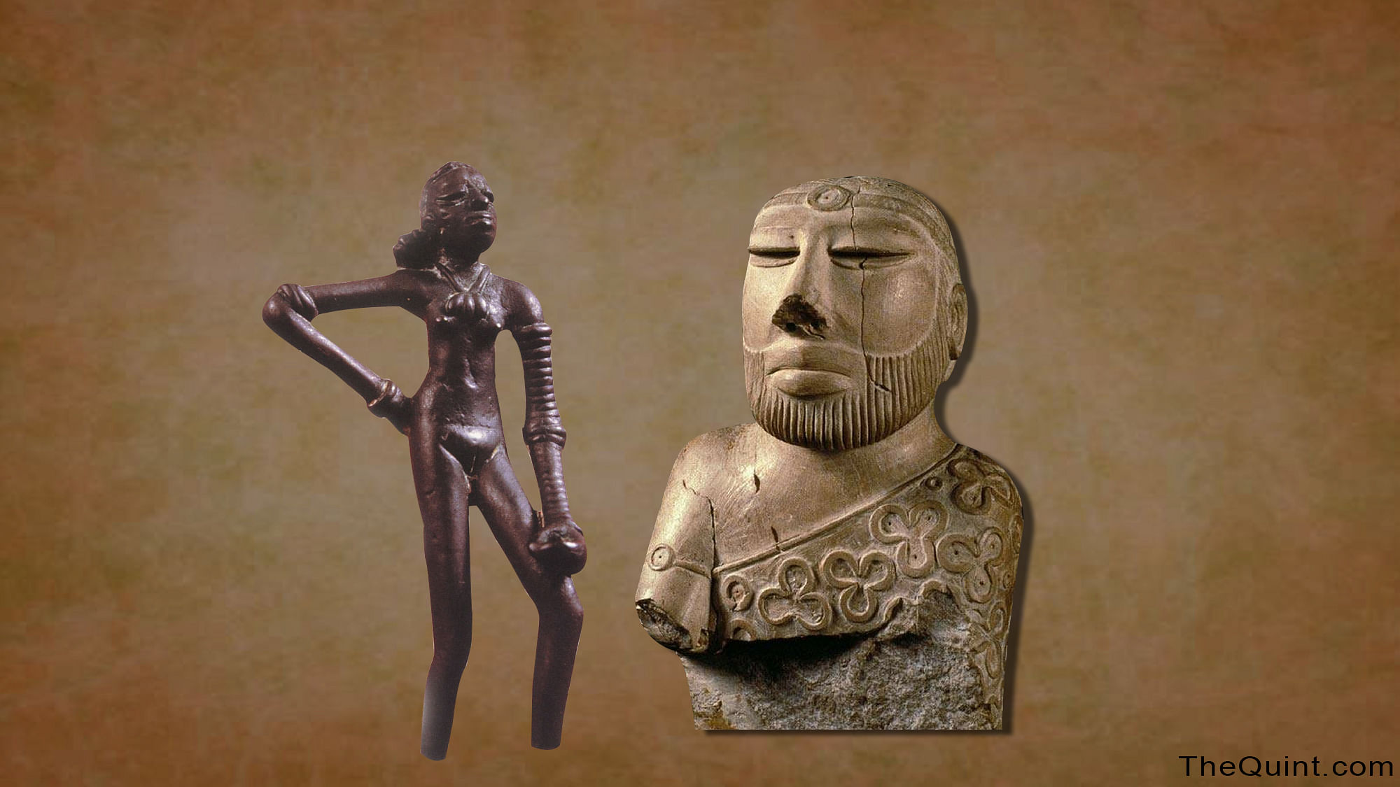 The Dancing Girl (left) and the Priest King are synonymous with the Harappan Civilisation. 