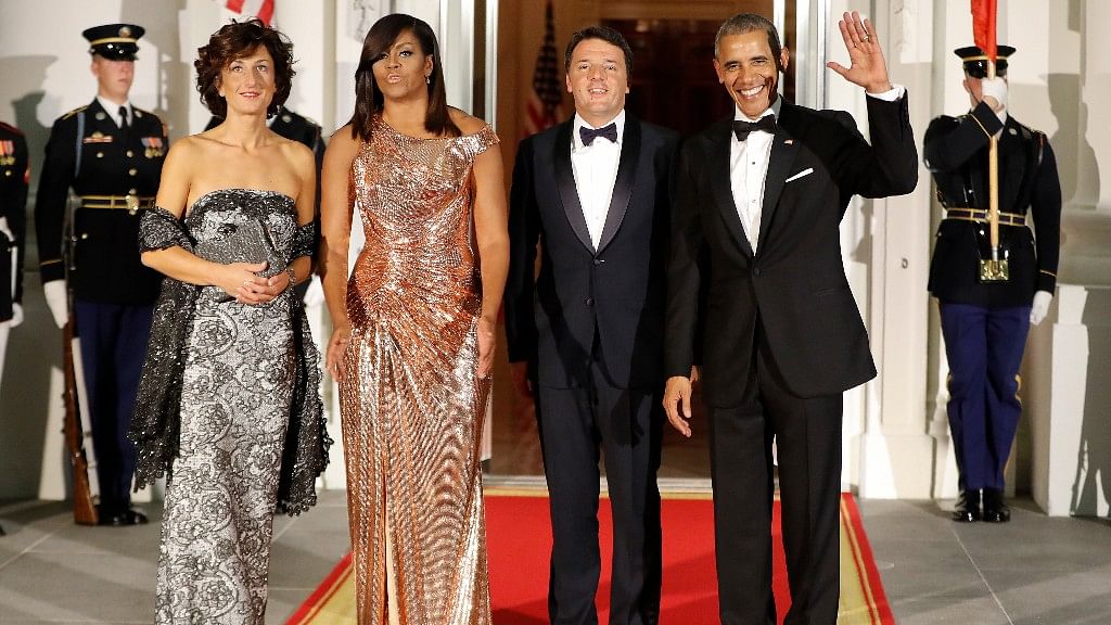 A state dinner in honour of Italian Prime Minister Matteo Renzi and his wife Agnese Landini was hosted by President Barack Obama and first lady Michelle Obama. (Photo: AP)