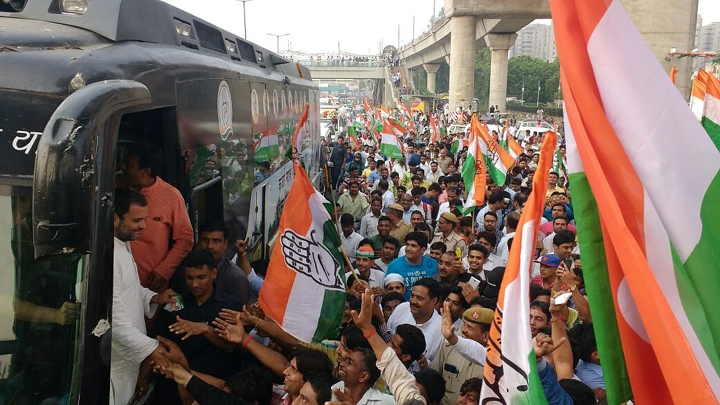 Congress Vice-President Rahul Gandhi in Ghaziabad on Thursday, 6 October 2016. (Photo Courtesy: Twitter/<a href="https://twitter.com/OfficeOfRG/status/783981941821276160">@OfficeofRG</a>)