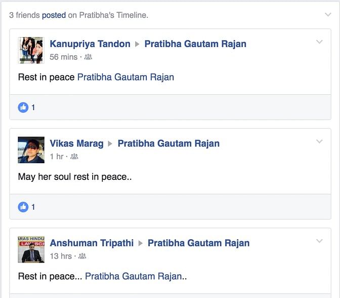 Pratibha Gautam’s death has shocked everyone around her. 