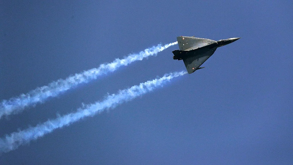 Indigenous Tejas Light Combat Aircraft displays its maneuverability at the Hindon Air Base. (Photo: AP)