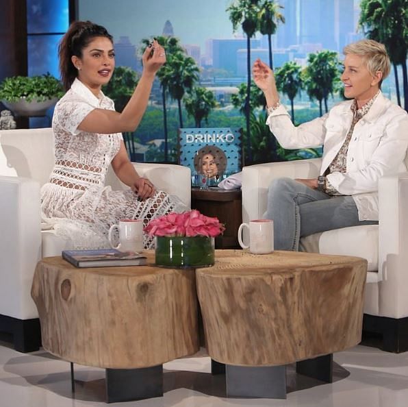 Chopra was talking about how one shot of tequila made her tipsy on the day of the Emmy’s and Ellen got her cue.