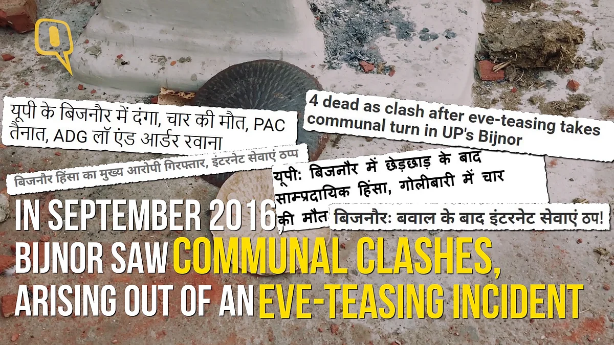 An eve-teasing incident led to a communal riot in Bijnor.