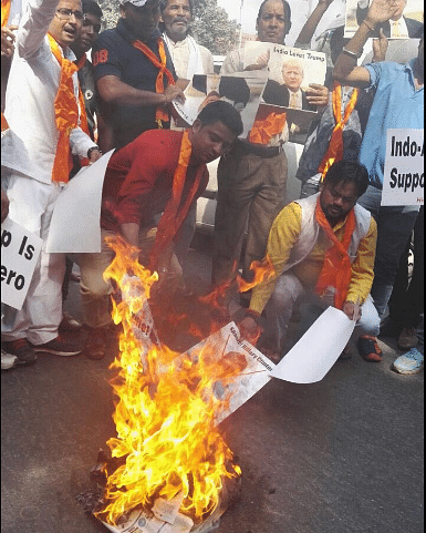 

Earlier the Hindu Sena had gathered in Delhi to urge Lord Hanuman to back Donald Trump.