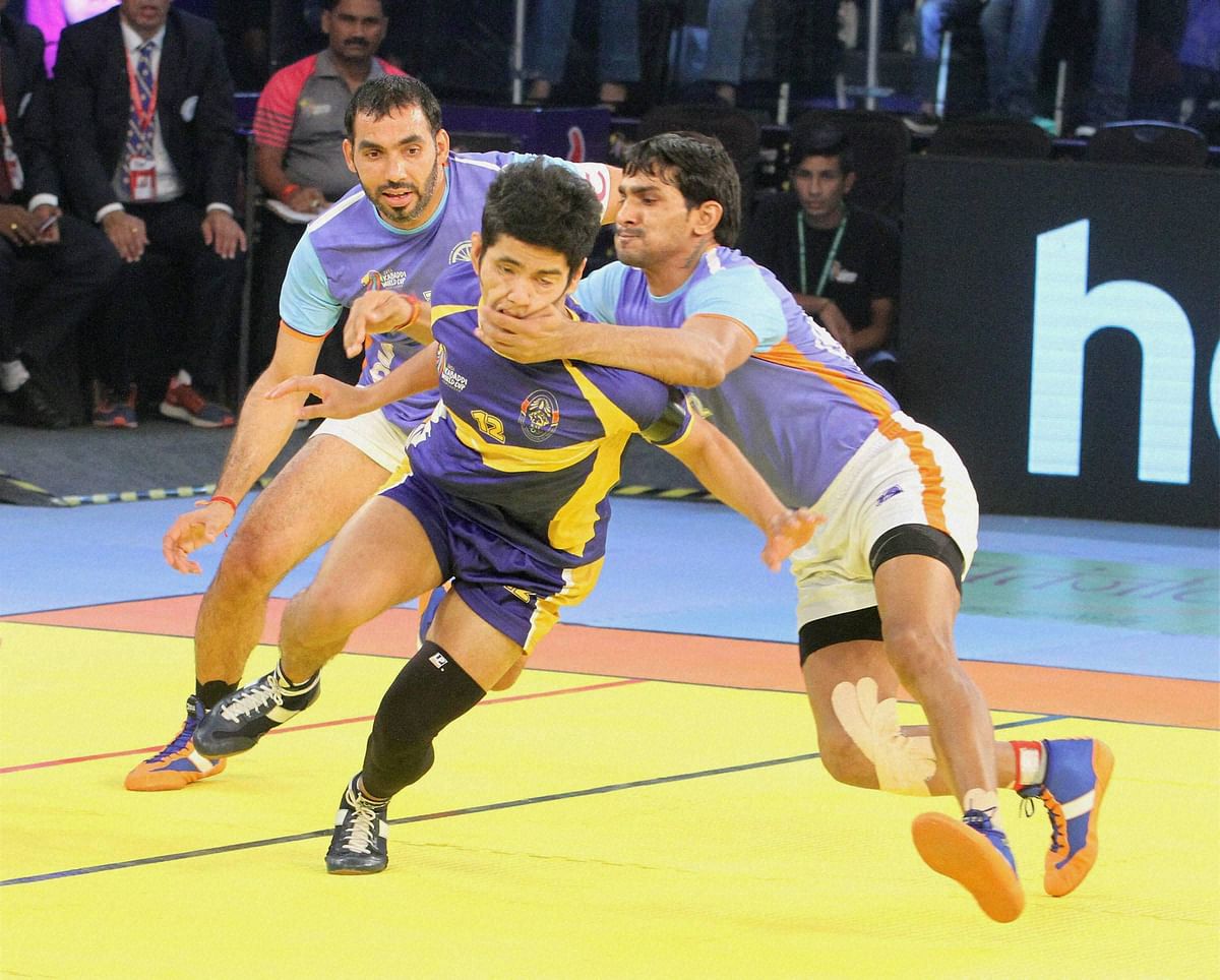 The experienced Ajay Thakur played a crucial role in India’s win with his raiding prowess.