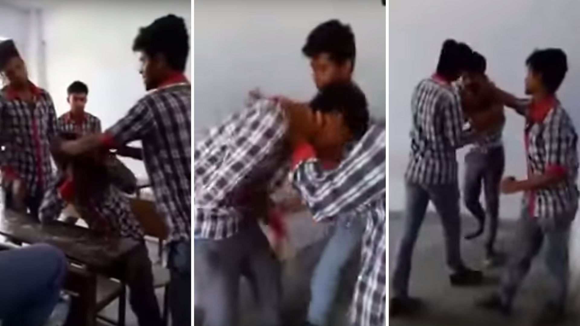 A video of a two school boys beating up a fellow student in Muzaffarpur’s Kendriya Vidyalaya has gone viral. (Photo Courtesy: YouTube)&nbsp;