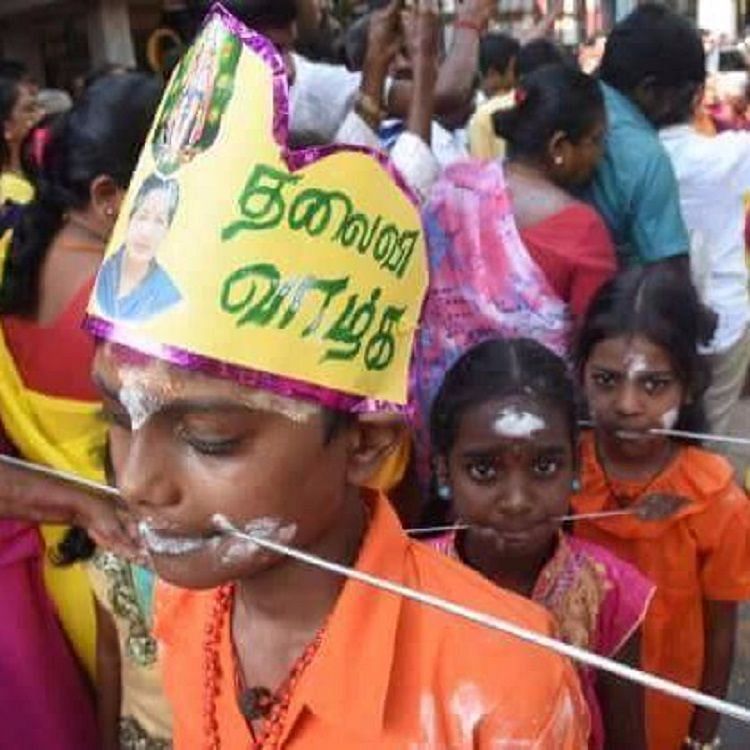 There were also  kids with their cheeks pieced in a prayer rally for Jayalalithaa’s health.   