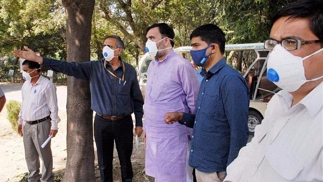 Delhi Minister Gopal Rai inspecting the Delhi zoo on Wednesday. (Photo: PTI)